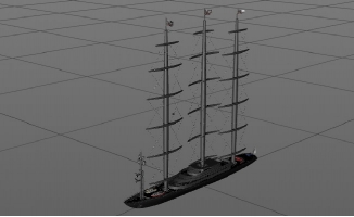 高级游艇帆船造型C4D模型