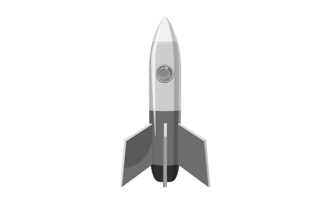 太空飞船灰色单色火箭图标