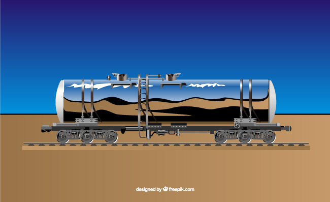 铁路罐车火车运输矢量交通素材