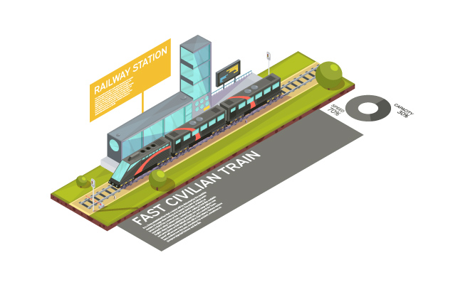 铁路运动交通信息图表轨道铁轨矢量