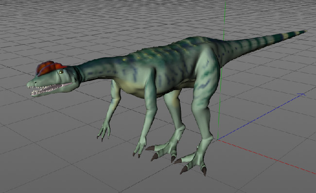 双嵴龙最弱小的肉食恐龙三维模型