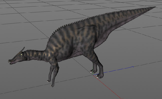 蜥冠龙栉龙古代恐龙C4D三维模型