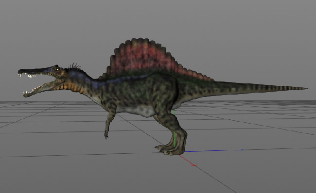 棘龙型肉食性兽脚类恐龙三维模型