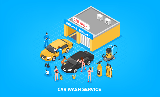 洗车服务等距图