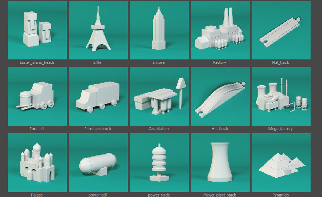 单体模型建筑车辆类C4D模型图库