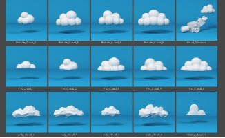 三维模型云朵天气主题素材C4D单体模型