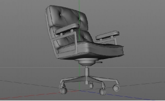 带滑轮的皮革办公椅子造型三维模型
