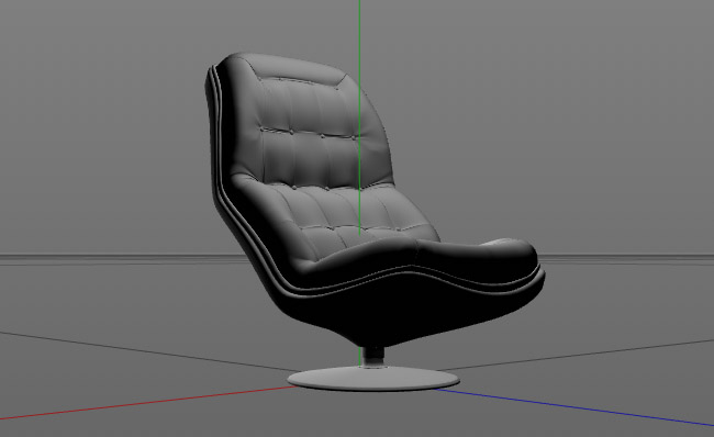 创意无把手的皮革老板椅子造型三维模型