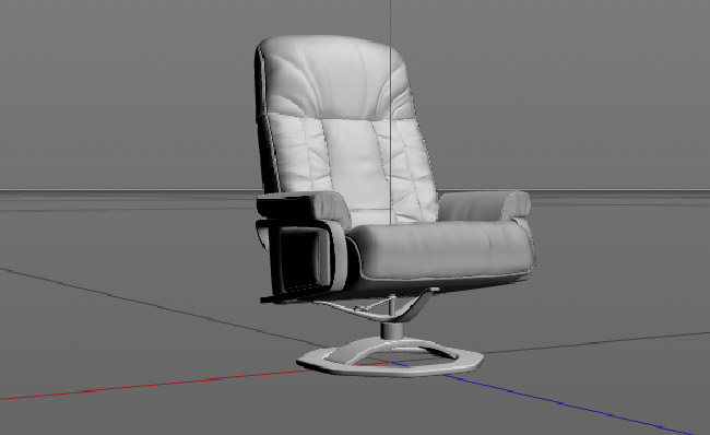 六边形底座造型的老板椅皮椅三维模型