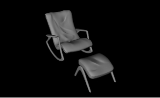 躺椅辅助小椅子组合三维