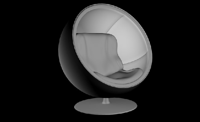 半圆形球状创意椅子造型三维模型