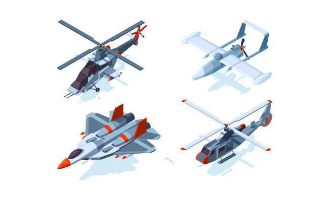 战机矢量飞机直升机等距立体武装轰炸机拦截器插图
