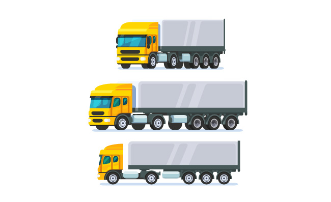 制造工厂卡车运输送货大货车矢量图