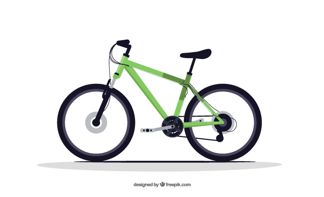 自行车矢量图户外骑行车极限运动运输锻炼齿轮经典自行车绿色自行车矢量图