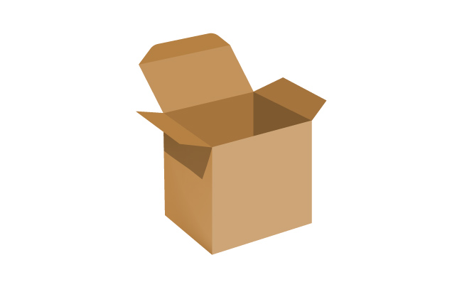 逼真风格打开的棕色纸箱被打开的快递纸盒大型纸箱
