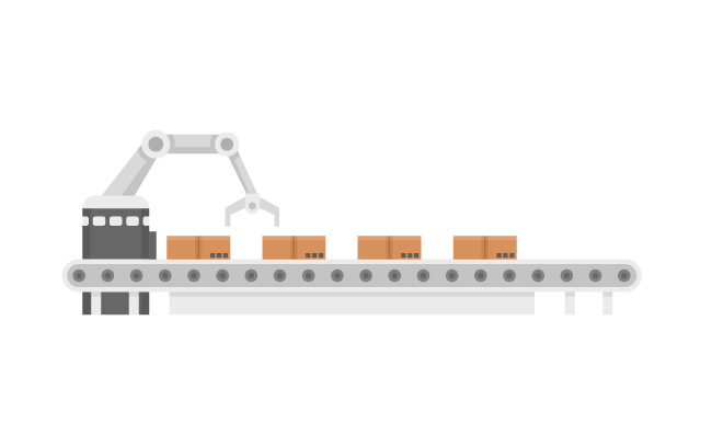 传送带箱子装配生产线图标