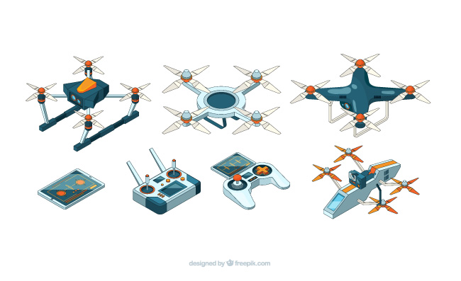 科技无人机游戏手柄素材矢量