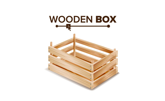 木盒子矢量运输和储存产品的木箱木板箱插图