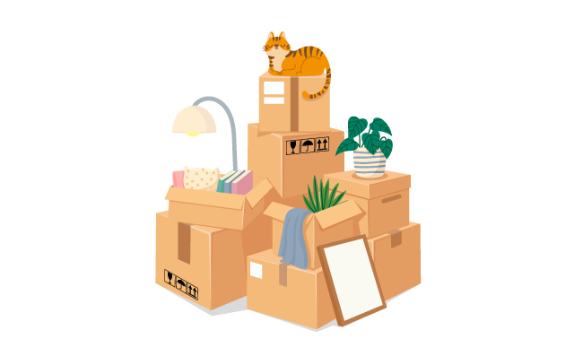 物流搬家打包箱子堆叠包裹棕色纸板箱子待搬运的货物矢量