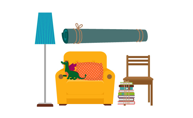 瑜伽垫沙发靠枕玩具恐龙灯凳子椅子矢量素材