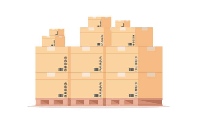 纸箱托盘平仓库纸板包装堆快递纸箱存储运输包裹易碎的商店木板台纸箱包装箱