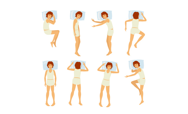 妇女睡觉姿势放松女性睡眠不同姿势各种各样姿势睡眠矢量包