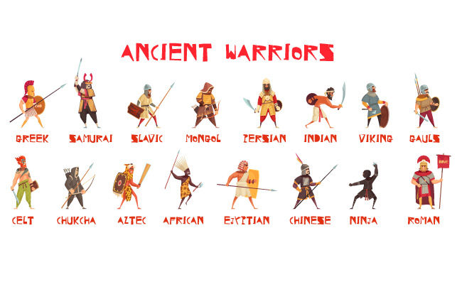 古代武士武器矢量图