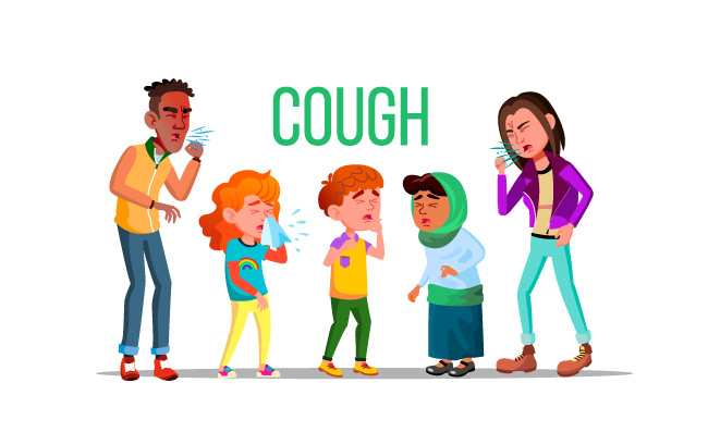 咳嗽生病的孩子青少年打喷嚏人感染流感病毒咳嗽插图