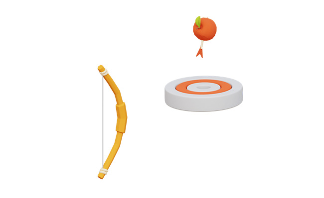 弓箭射击苹果创意立体图标动画素材