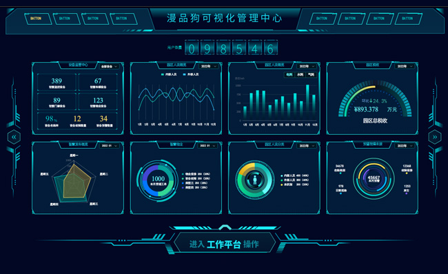 可视化管理服务系统MG动画宣传片视频制作模板