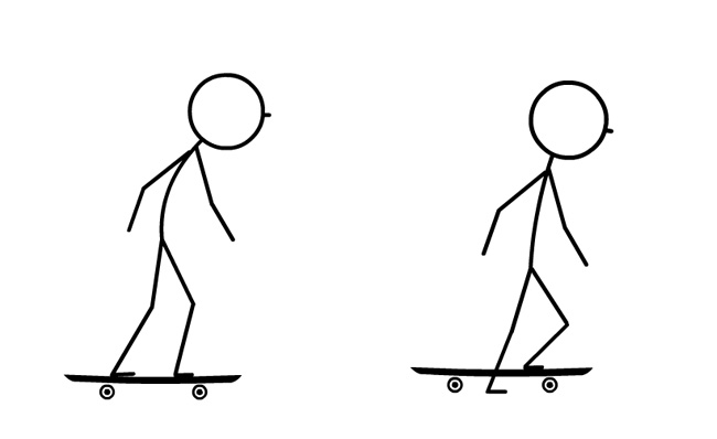 火柴人黑线手绘人物玩滑板车动作动漫素材