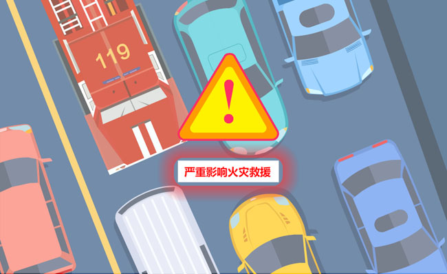 交通拥堵严重影响消防车救援短视频动漫模板