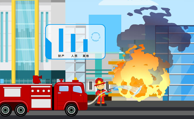 消防员消防救援灭火动画短片素材
