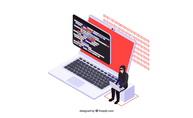 网络安全插图计算机数据安全保障黑客攻击矢量