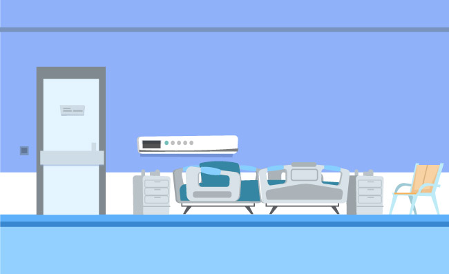 病房病床矢量