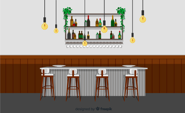 餐厅酒吧吧台矢量素材_漫品狗_MG动画短片素材_flash源文件_动漫矢量图免费素材网