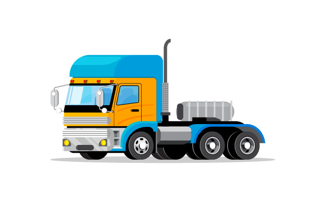 集装箱卡车牵引货物车辆图标现代货运车