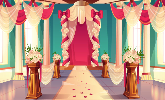 婚礼花球场景装饰图