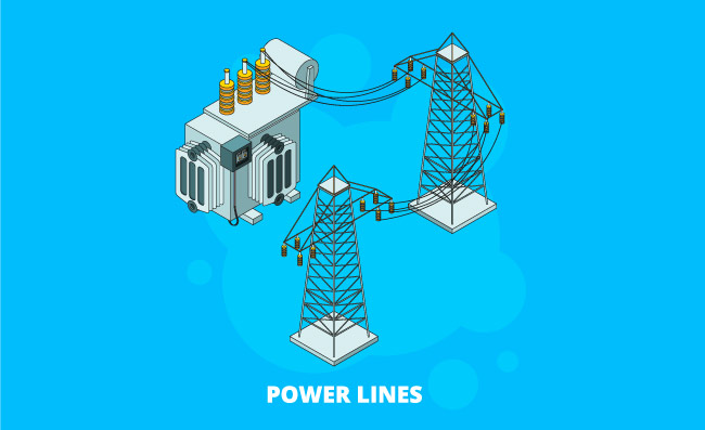 能源发电站电生成器高压传输矢量等距概念电力建设基础设施矢量高压线塔