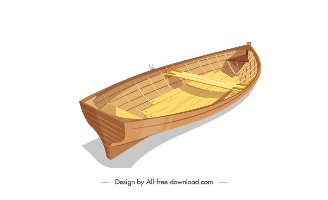 木舟划艇图标木制船只