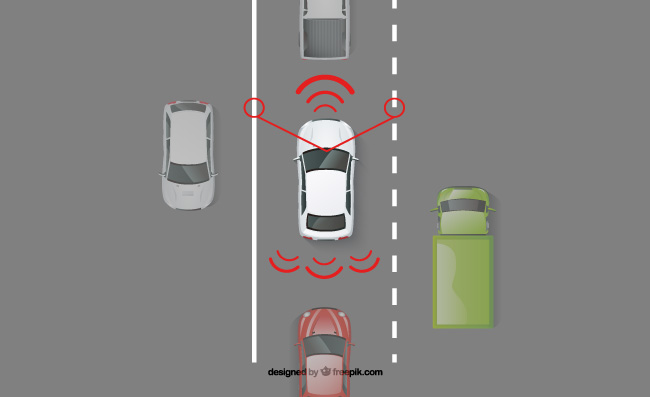 汽车雷达互联网科技智能汽车矢量