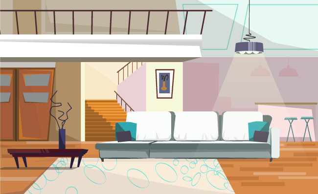 宽敞舒适敞亮的客厅家具大沙发插图