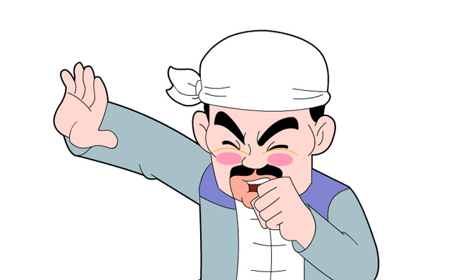 包头巾的中国农民伯伯形象卡通动漫人设素材