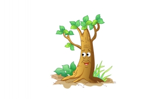手绘卡通动漫树木动漫形