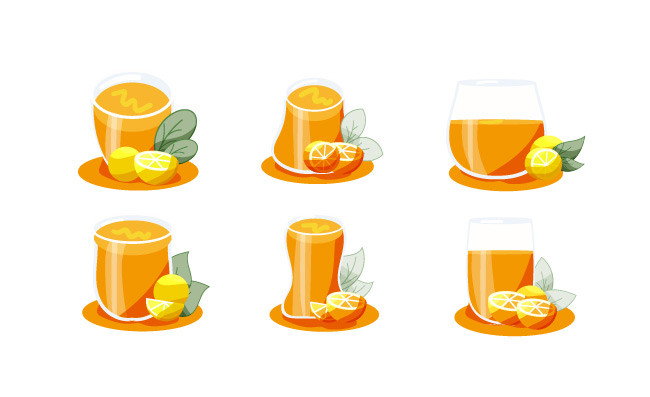 果汁橙汁玻璃杯素材