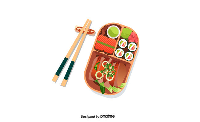 卡通寿司日本料理便当图片