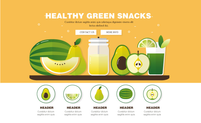 绿色健康水果饮料矢量素材