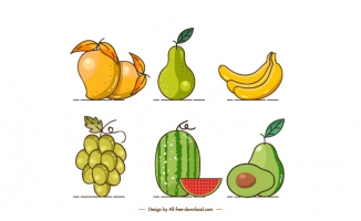 芒果西瓜香蕉卡通水果