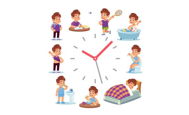 男孩生活日程表从早餐到睡觉儿童健康活动表