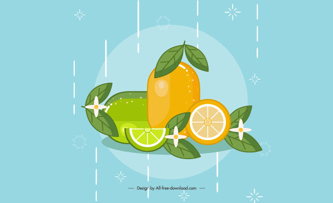 柠檬小清新水果素材